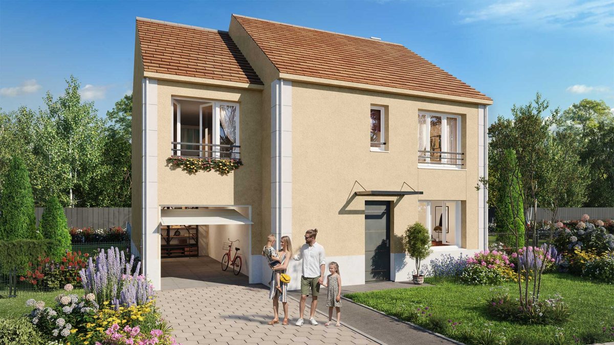 Les villas du Bois Joli - programme immobilier neuf Osny (95) - LLI, PTZ, Prix standard, TVA réduite (5,5 %)